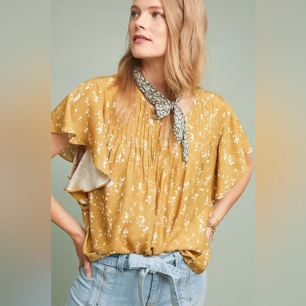Anthropologie Dolan Cheerful Silk Blouse - Size XS